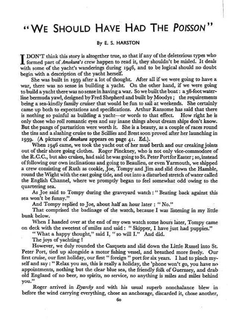 1946: “We Should Have Had The Poisson” by Ernest Harston